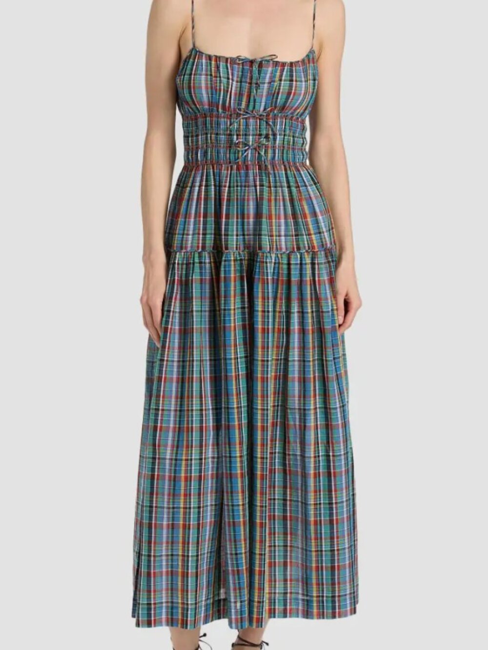 Doen Brielle Plaid Cotton Midi-Dress